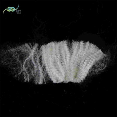 Προσαρμοσμένο Crimp Ανακυκλωμένη συνθετική ίνες Staple Off White για την πλήρωση